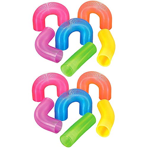 The Dreidel Company Plastic Coil Spring, Super Long, Variety of Colors, Goody Bag Fillers, Party Favor for Kids, 4