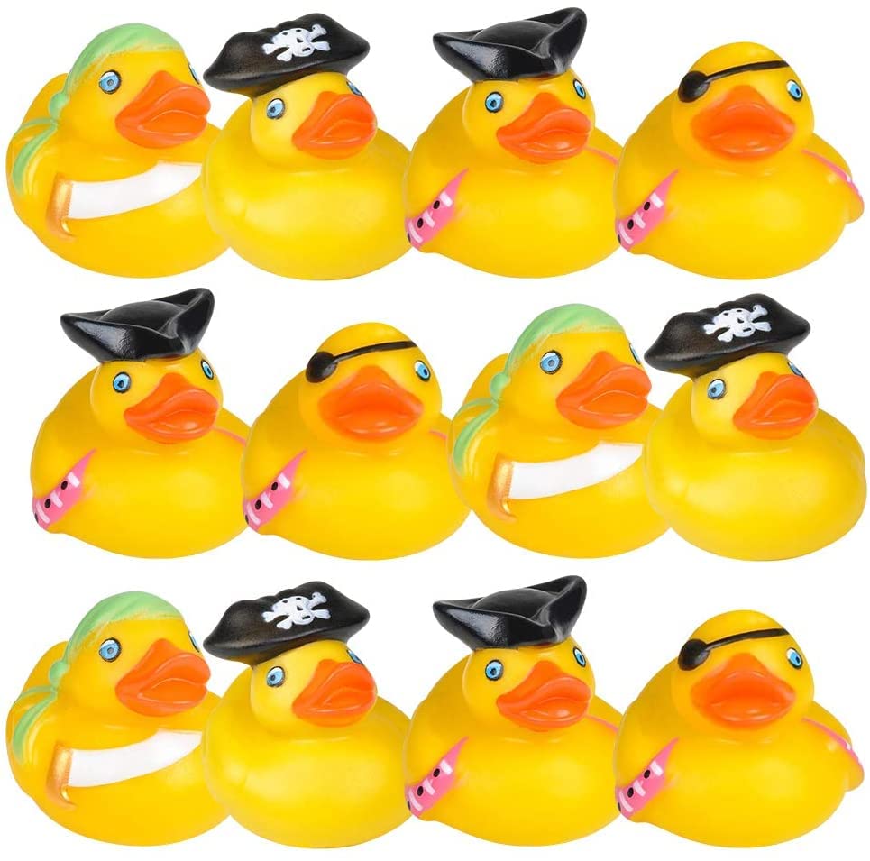 St. Patrick's Pirate Rubber Duck Toy Duckies for Kids, Bath Birthday Projects Gifts Baby Showers Classroom Summer Beach and Pool Activity Party Favors, 2