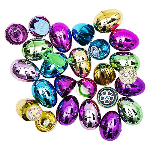 The Dreidel Company PreFilled Easter Eggs Colorful Bright Plastic Easter Eggs, Perfect for Easter Egg Hunt, Surprise Egg, Easter Hunt, 2