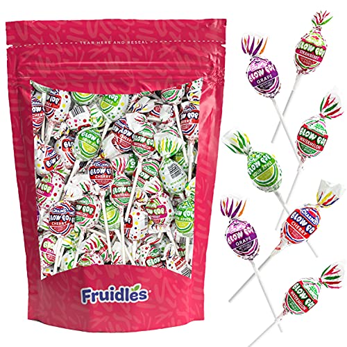 Bubble Gum Filled Blow Pop Lollipops Hard Candy Suckers, Assorted Flavors, Individually Wrapped