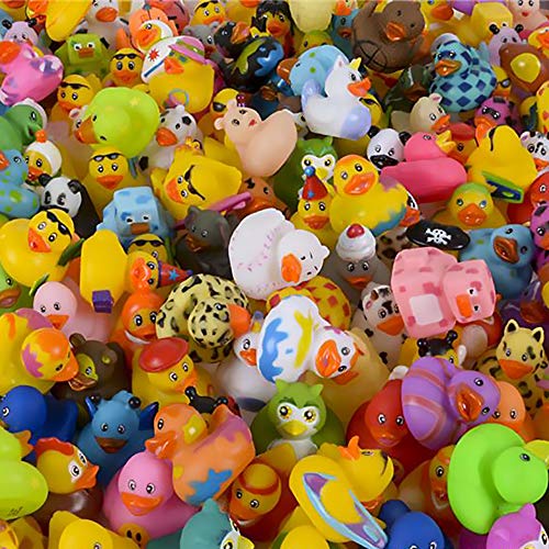 Assortment Rubber Duck Toy Duckies for Kids, Bath Birthday Gifts Baby Showers Classroom Incentives, Summer Beach and Pool Activity, 2